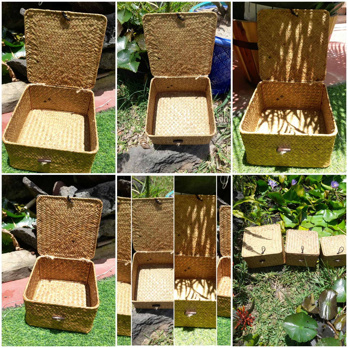 Woven naturel fibers box big( can add flowers accordingly)