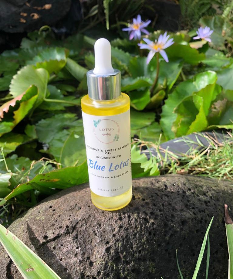 Moringa & almond oil infused with blue lotus essential oil - Lotus essentials